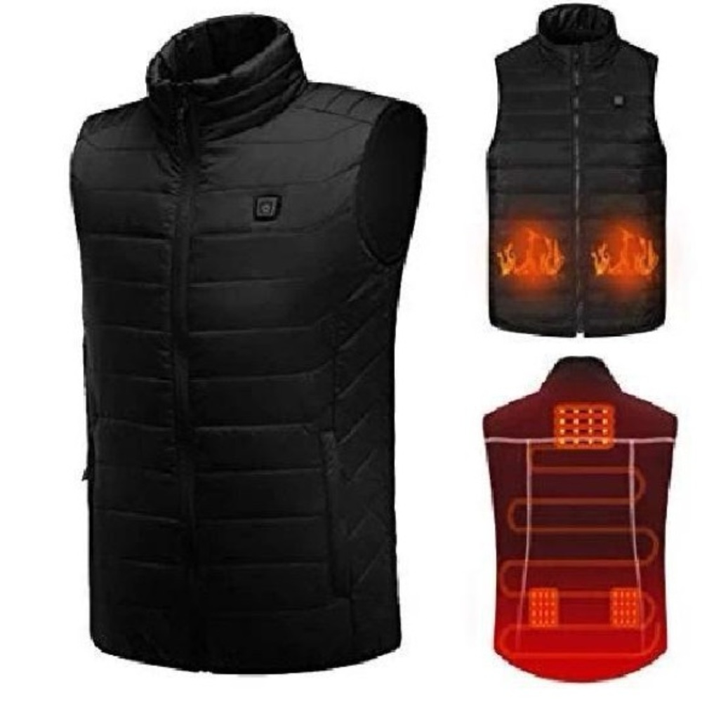 Heated Vest Winter USB Electric Jacket Men Women Thermal Heating in Gray Size M